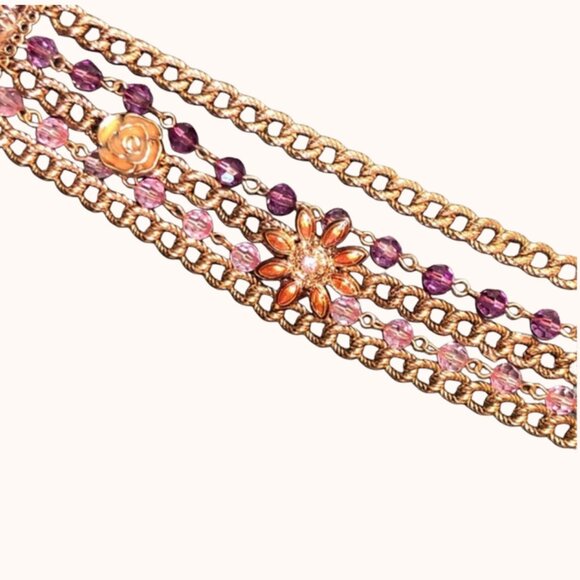 Elegant Multi-Strand Flower Bracelet - Picture 8 of 13